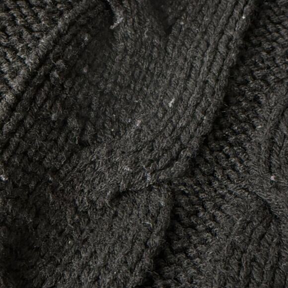 Y2k Black Cable Knit Ruffle Faux Fur Trim Sweater Vest Gyaru Himekaji Trashy M L - Picture 8 of 8